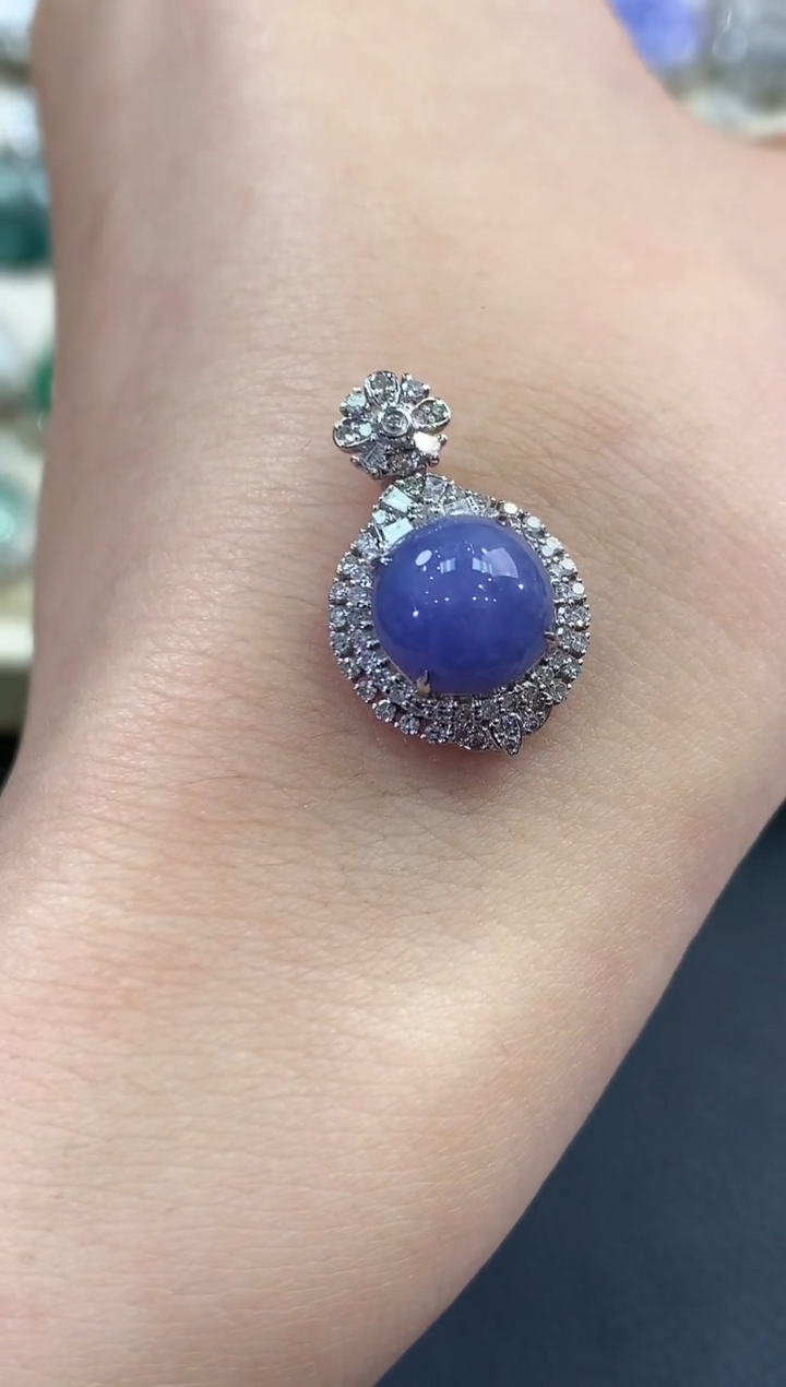 【闪购商品】翡翠吊坠(不含链)18K金镶嵌 C22有色差