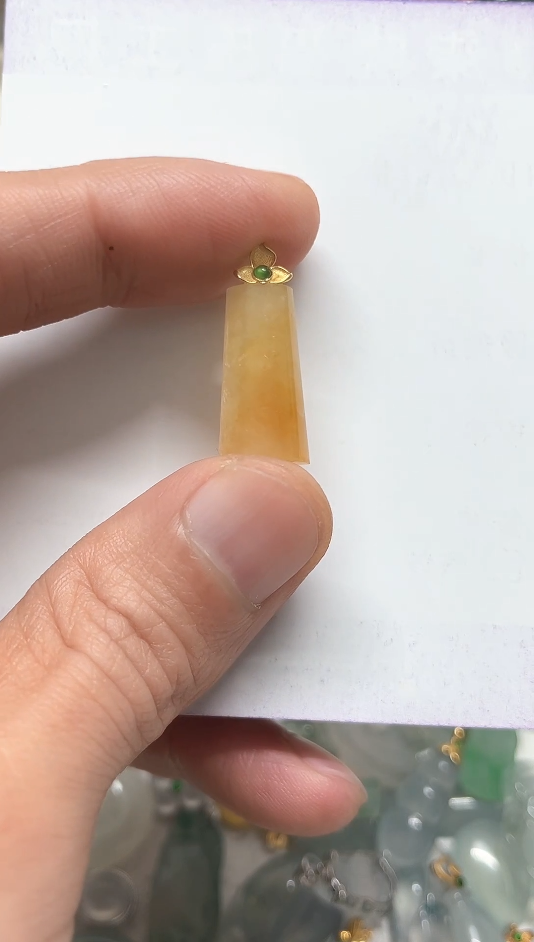 【闪购商品】翡翠颈饰18K金镶嵌天然缅甸A货翡翠吊坠