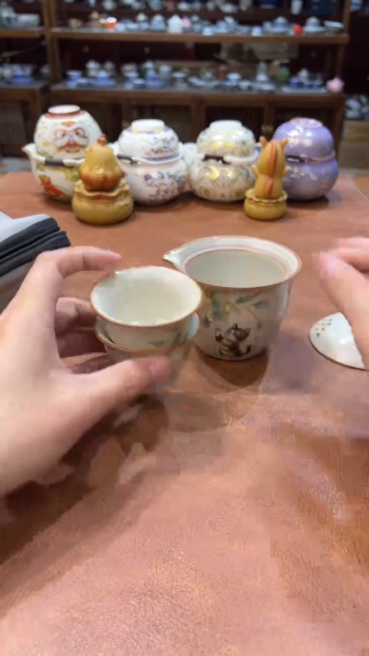 真的很便宜会开片的旅行茶具