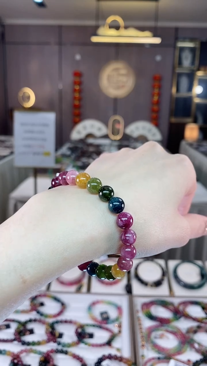 【闪购商品】碧玺单圈手串8mm+未镶嵌一物一证dan