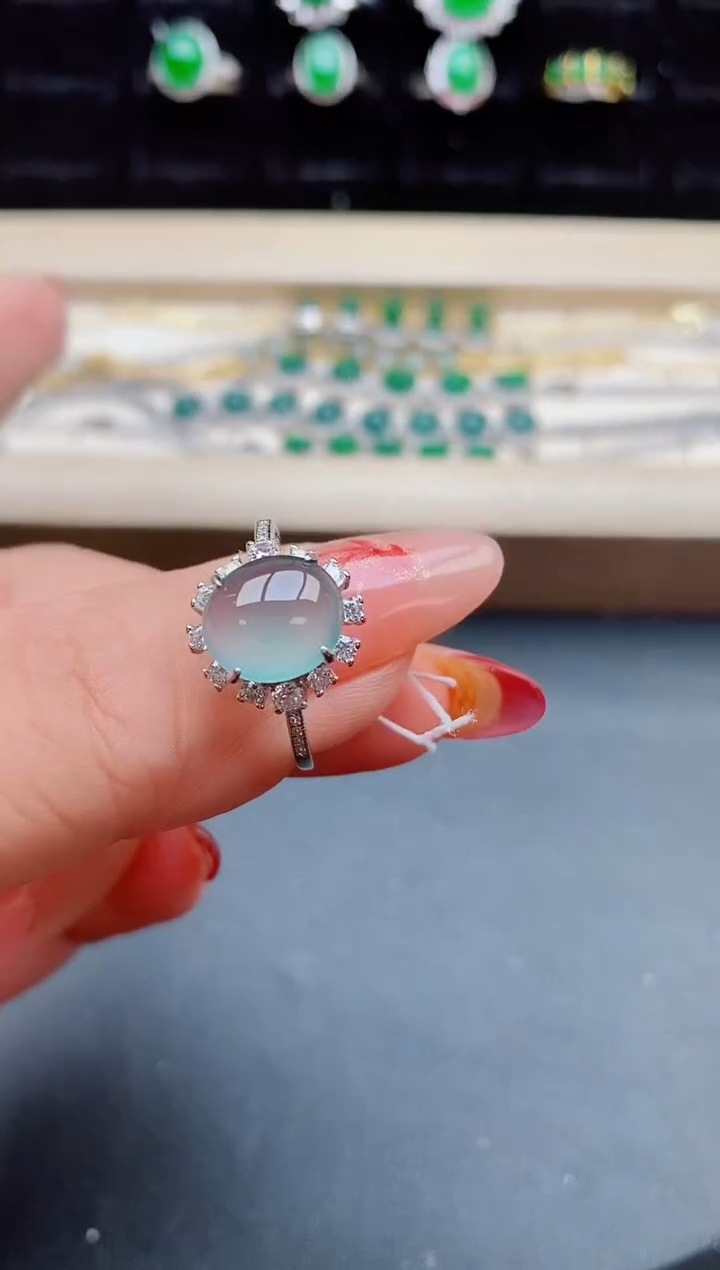【闪购商品】翡翠戒指银S925镶嵌31321
