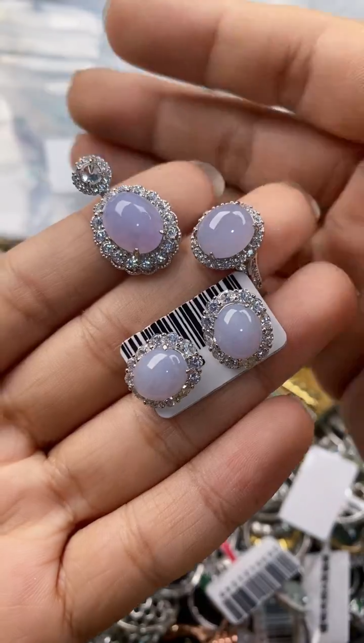 银S925镶嵌戒指翡翠4444----8