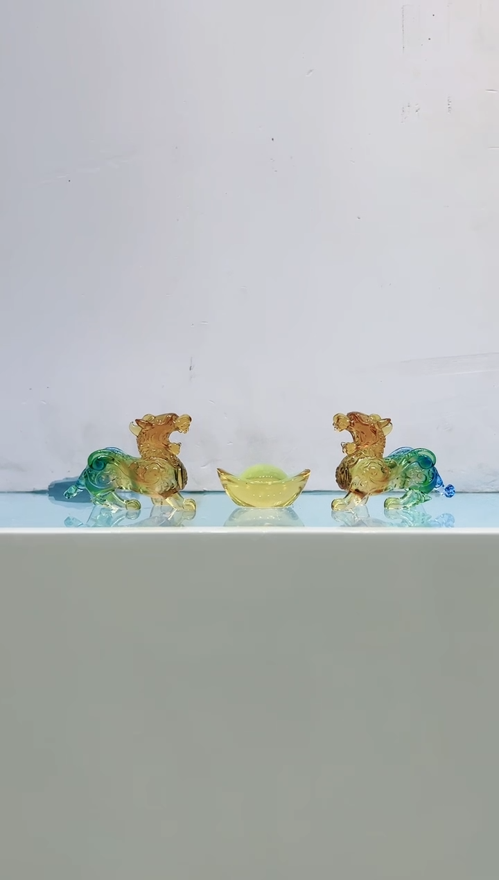 【闪购商品】茶宠古法琉璃小貔貅一对+元宝