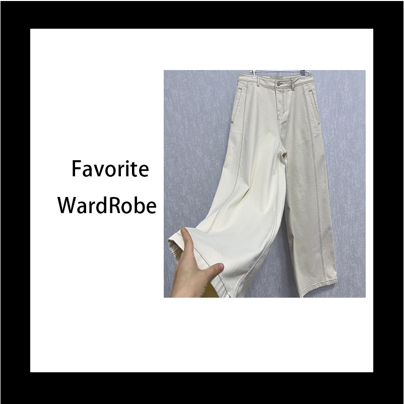 1185 am斜纹牛仔阔腿裤