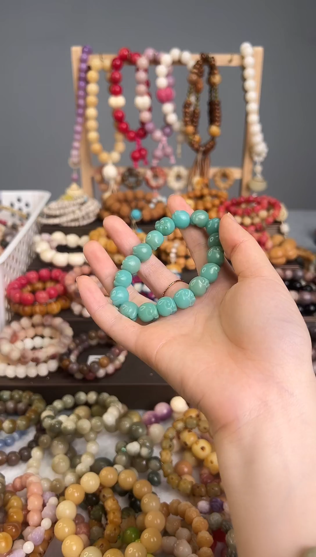 湖蓝色猫爪  菩提手串