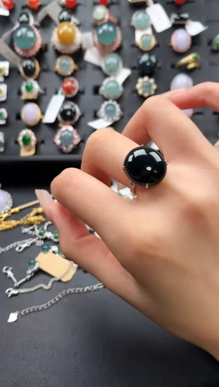 【闪购商品】翡翠戒指银S925镶嵌4576576