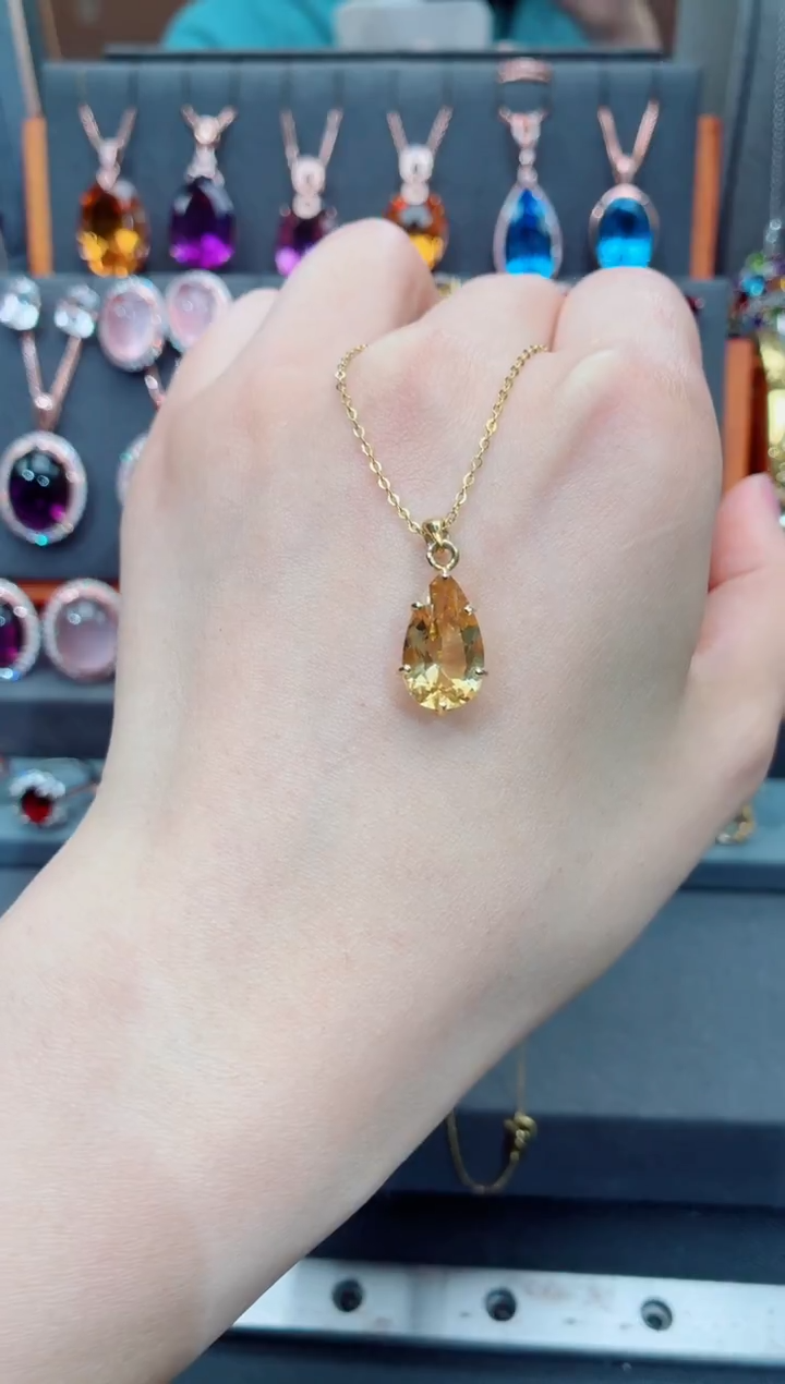 吊坠(赠链)银S925镶嵌水晶水晶吊坠