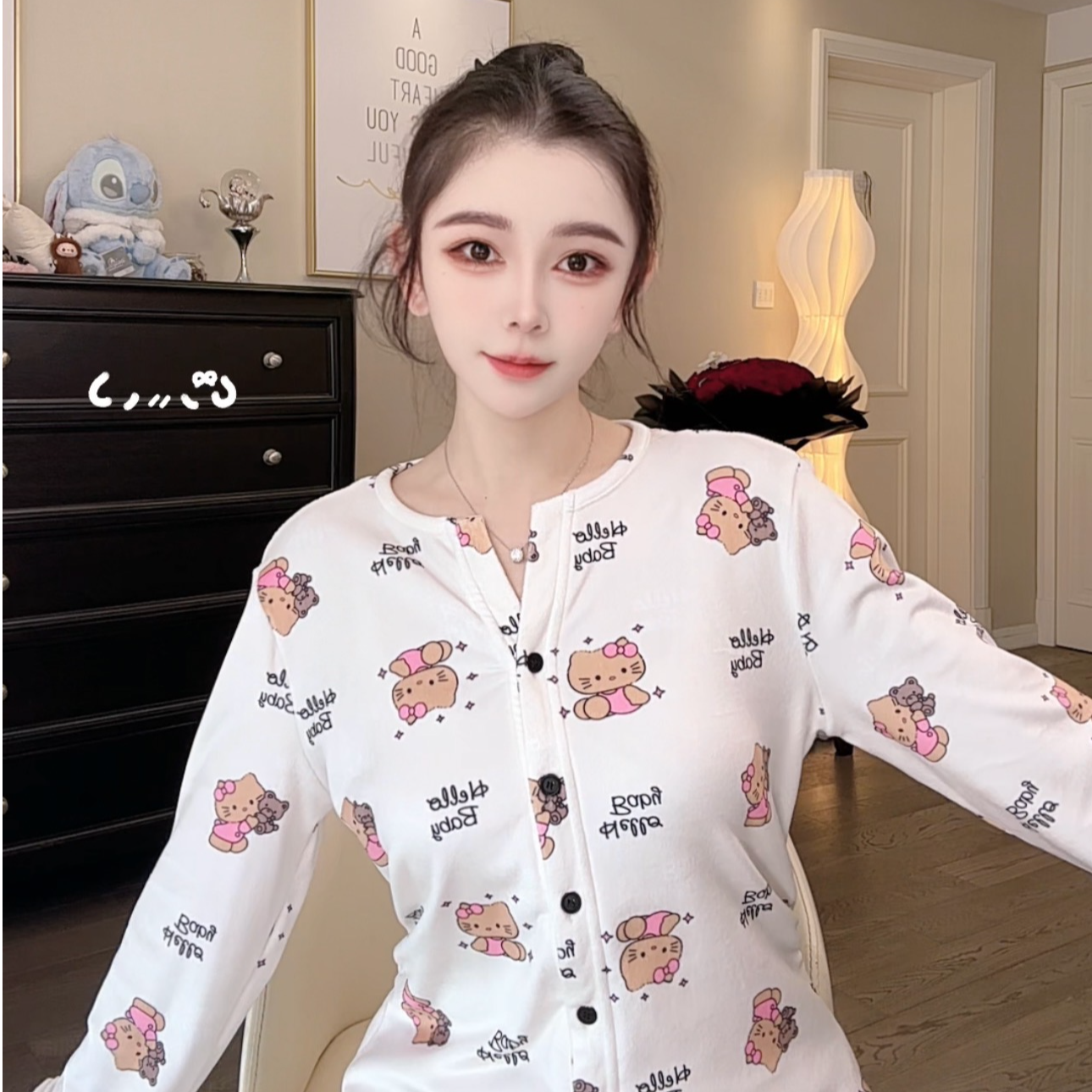 SIEOYJIEA/私迹大榕家viki【糯糯Kitty】女款气质家居服套装