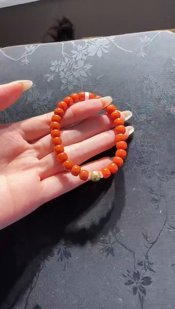 【闪购商品】南红玛瑙手串未镶嵌南红老型手串设计款7.8m