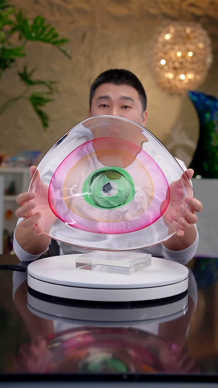 手工艺品琉璃金红黄绿设计款果盘10号