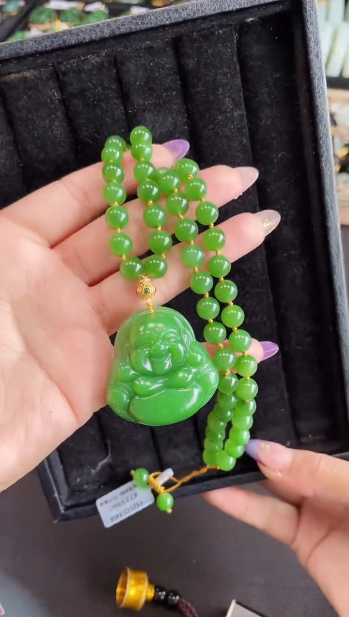 【闪购商品】和田玉套链18K金镶嵌多样性发一