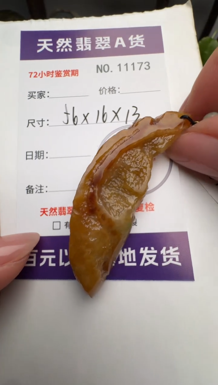 翡翠未镶嵌颈饰原石11173
