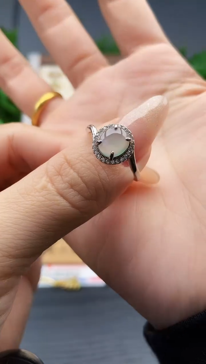 银S925镶嵌戒指翡翠12