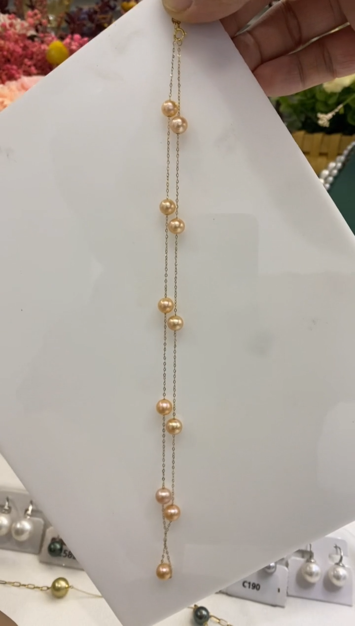 【闪购商品】淡水珍珠BG18K金镶嵌珍珠满天星@@C455