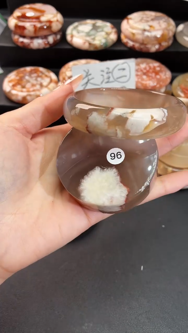 手镯玛瑙/玉髓未镶嵌石英质玉60圈58/59带(赠送镯心)