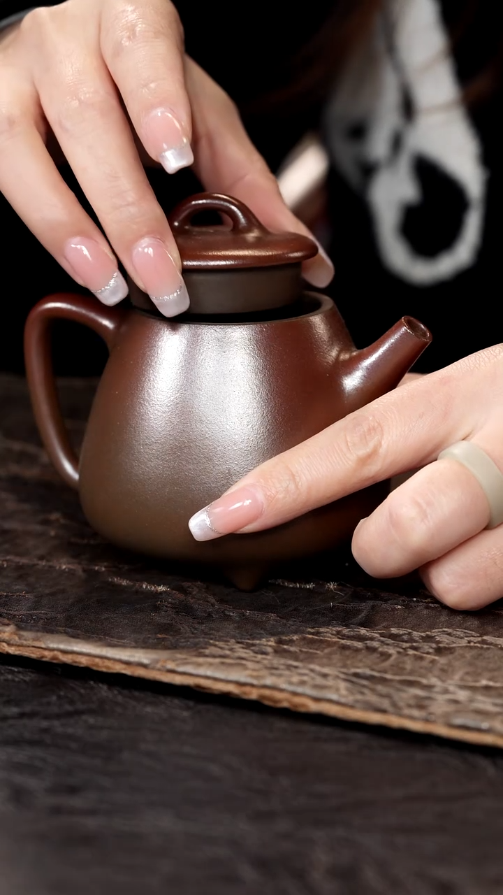 茶壶紫砂欧*柴烧老紫泥高石瓢200cc