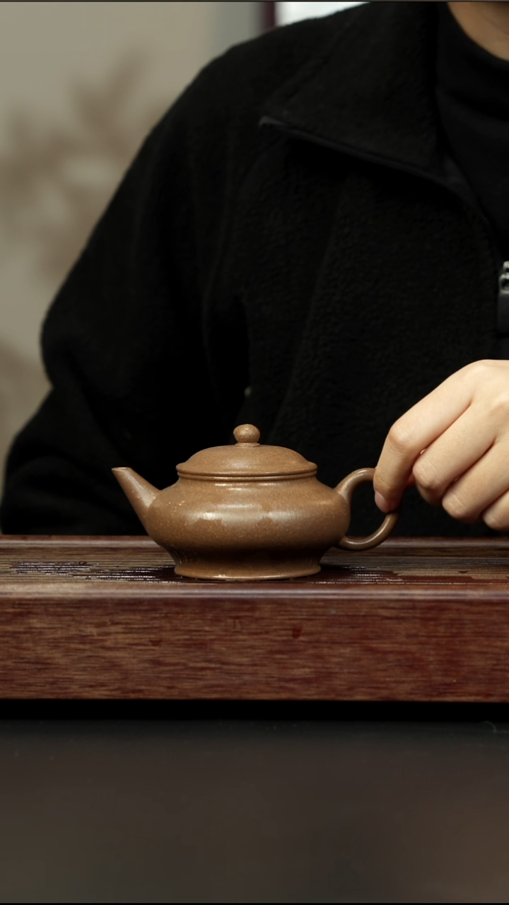 茶壶紫砂芝麻绿 大口水平