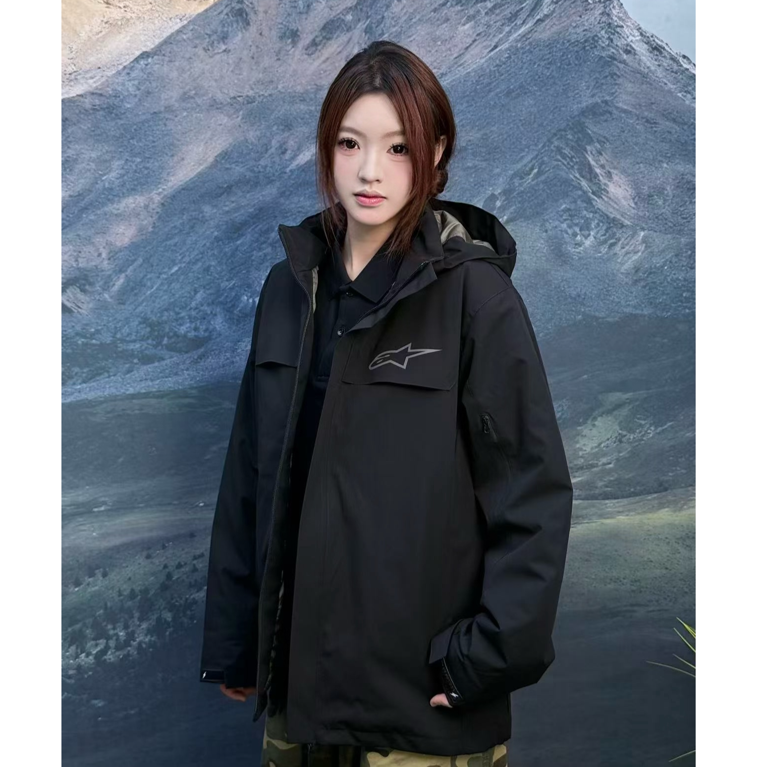 新款A星秋白鸭绒轻薄冲锋衣防风防水保暖耐磨硬壳户外休闲情侣