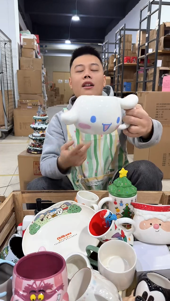 瓷片玉桂狗头杯  