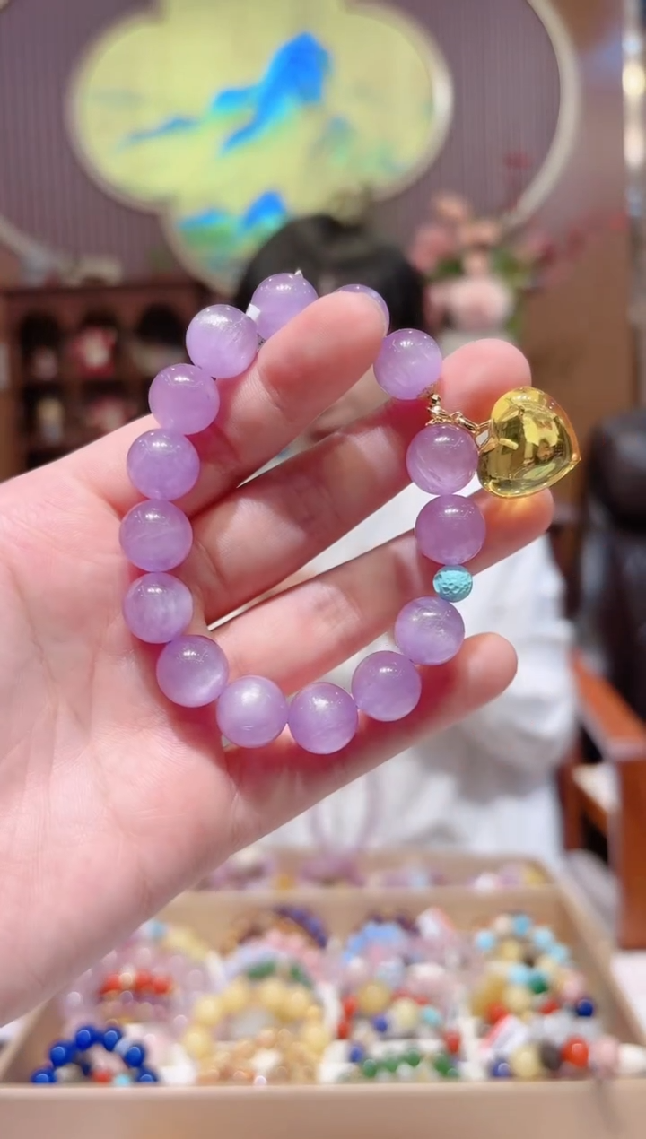 【闪购商品】锂辉石手串18K金镶嵌设计款珠串