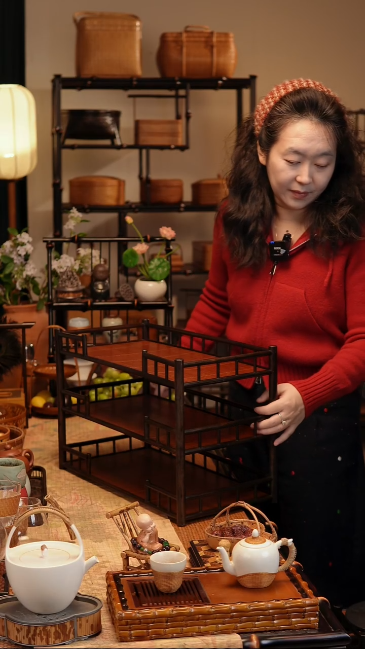 B*童趣 竹凳 黑色（楠竹+竹编）