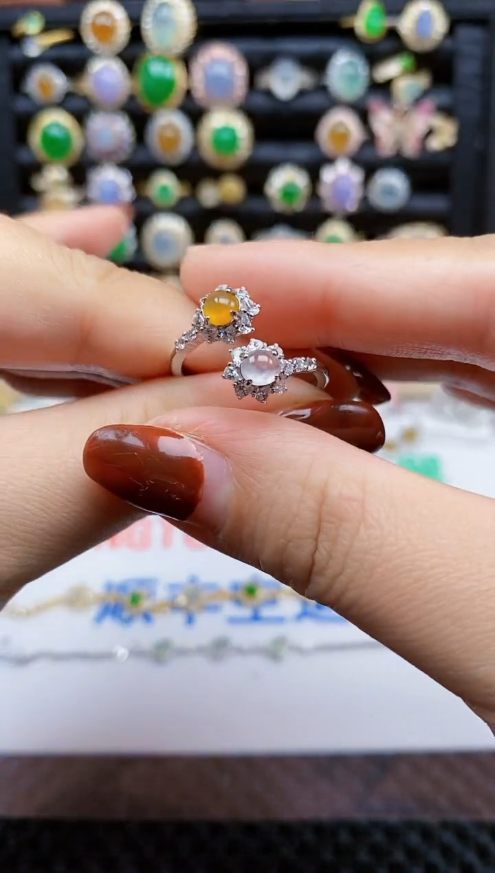 银S925镶嵌戒指翡翠470