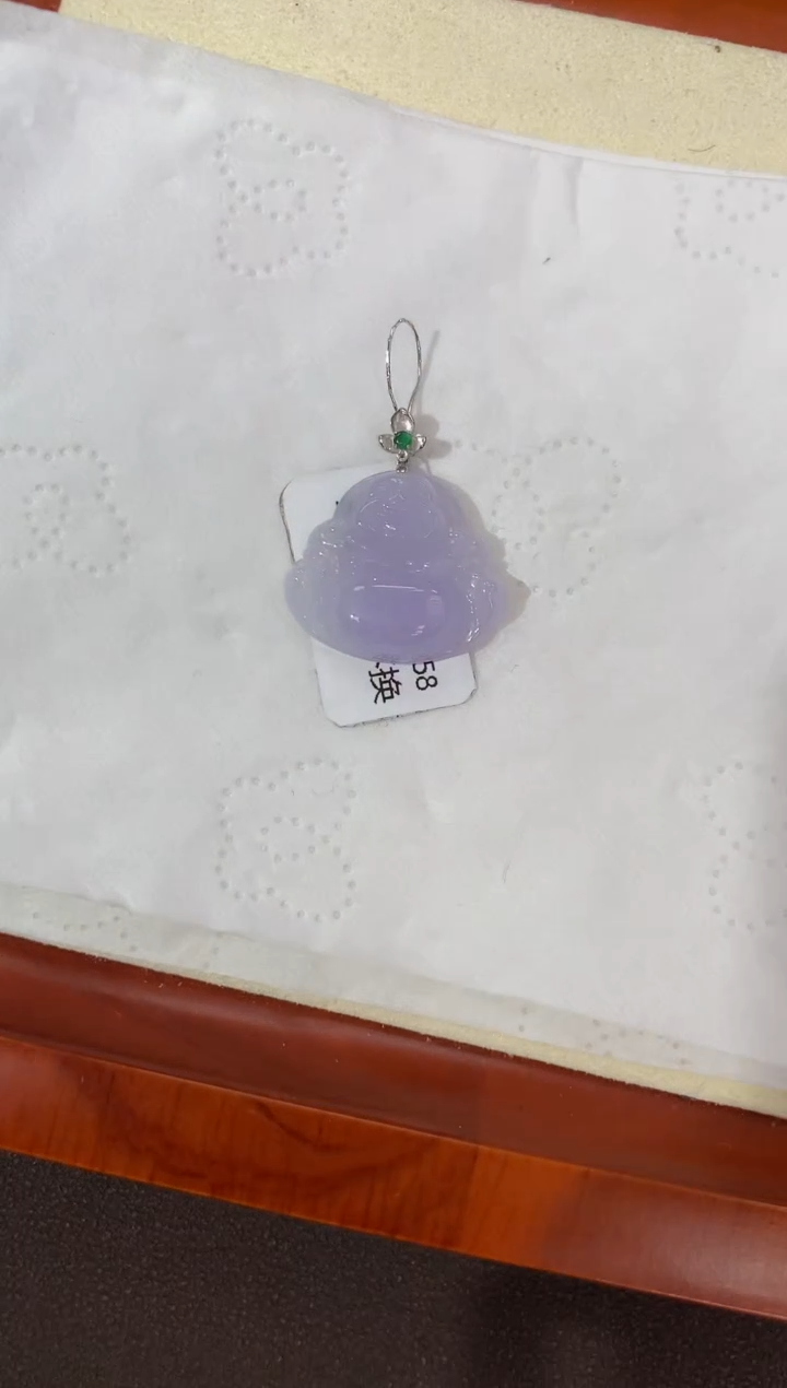 【闪购商品】翡翠颈饰18K金镶嵌天然缅甸a货翡翠