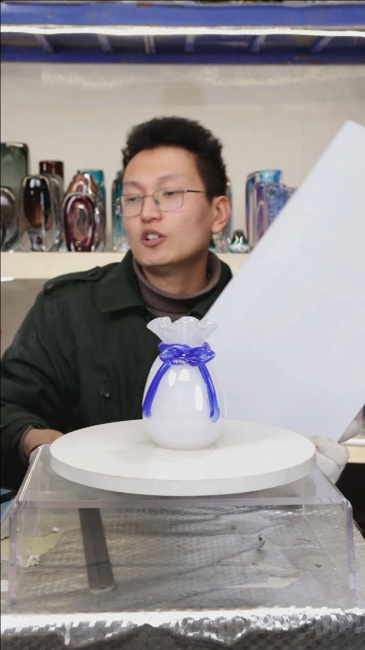 【闪购商品】琉璃【幻彩】高15精品琉璃正常手工痕迹