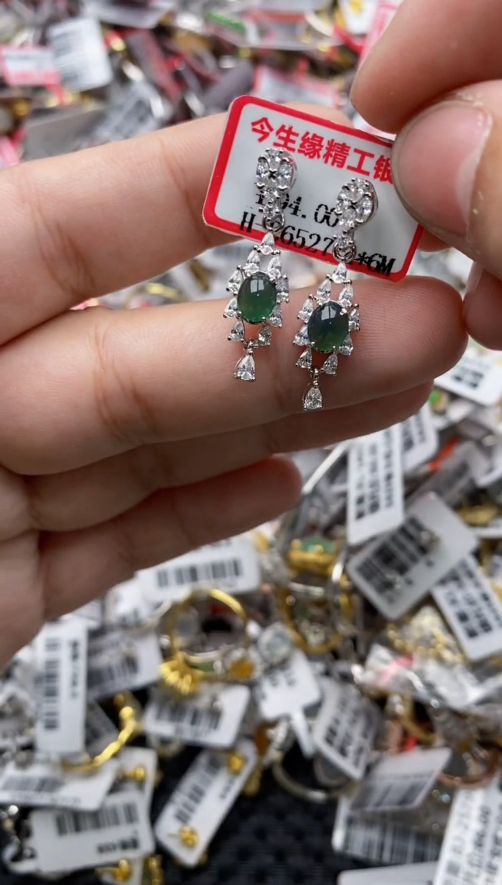 【闪购商品】翡翠戒指银S925镶嵌88888---9