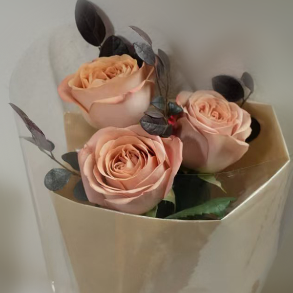  三八女神节·玫瑰 ·卡布奇诺·矜贵玫瑰花3支A级 ·鲜花 ·浪漫 ·告白 ·奢宠绮梦·同城