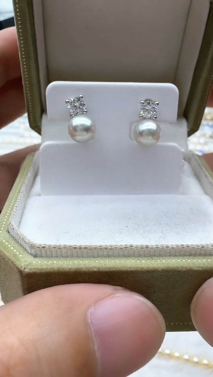 【闪购商品】海水珍珠耳饰银S925镶嵌非基地发货不带证书