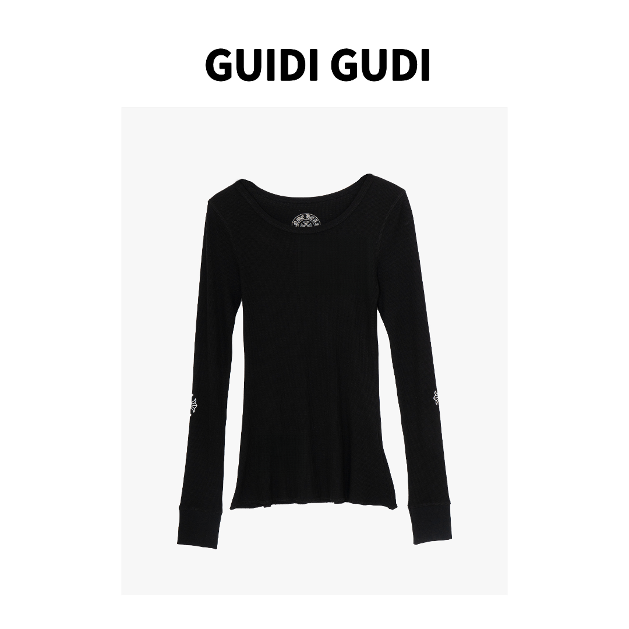 GUIDI GUDI【克系传送阵】气质休闲百搭时尚长袖上衣T恤 T9430337H