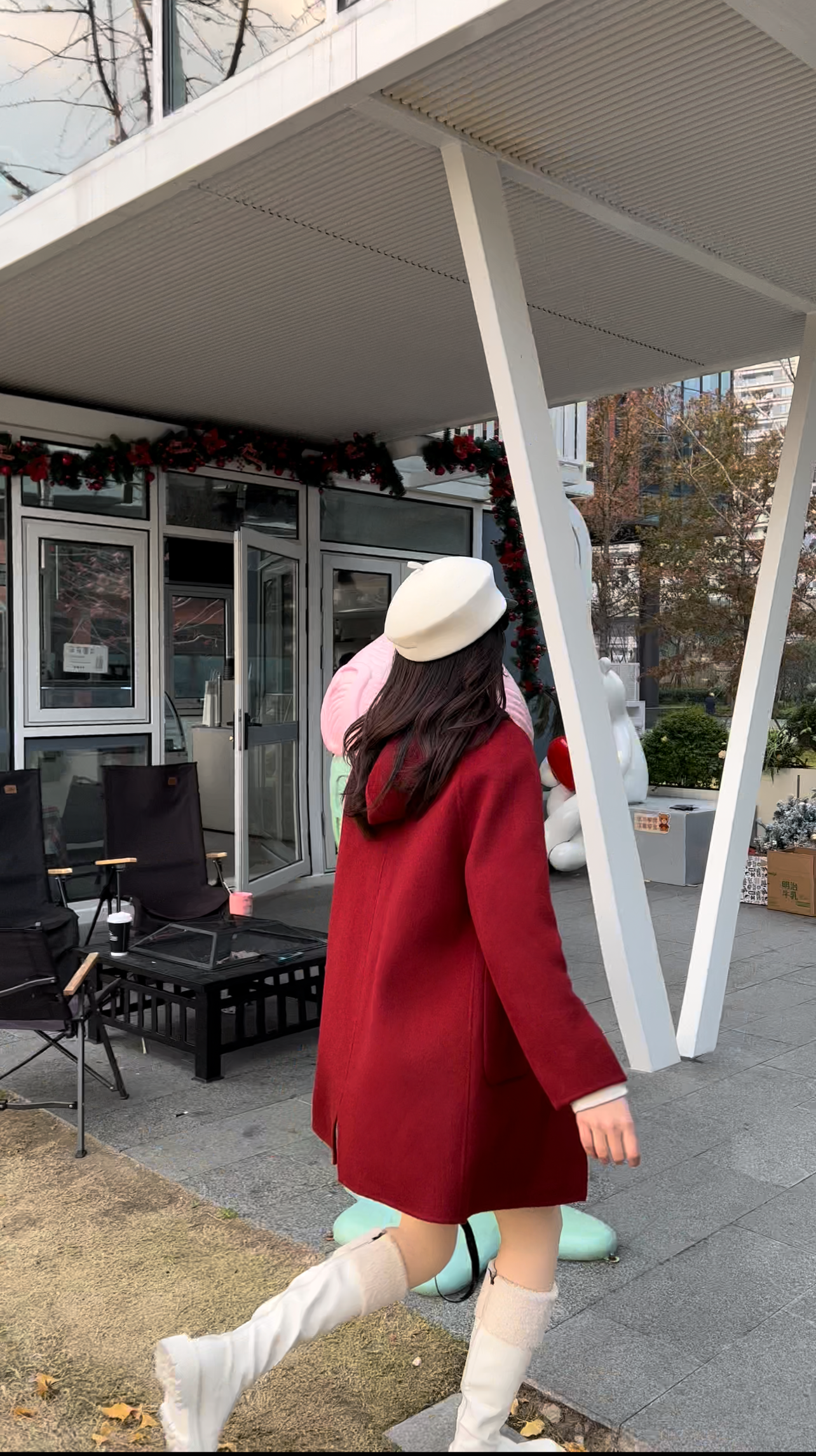 【繁花】沐沐-可拆卸内胆双面羊毛大衣女2025秋冬新款韩版毛呢外套