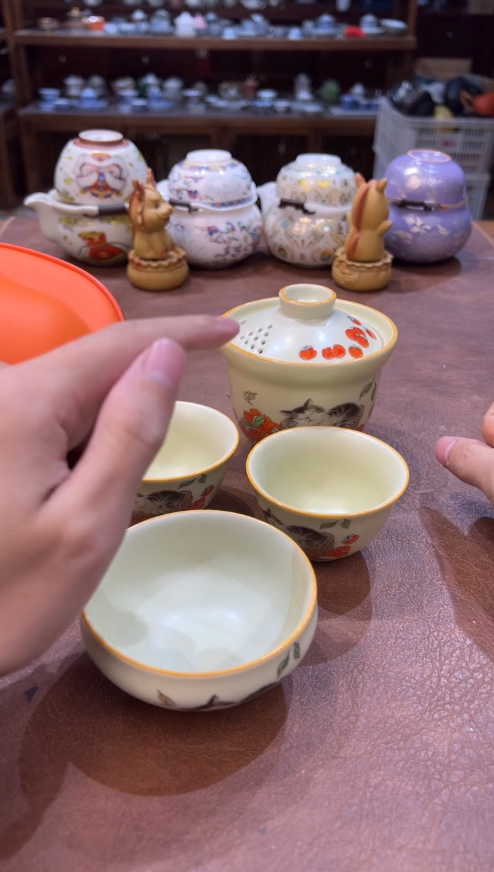真的很便宜会开片的旅行茶具