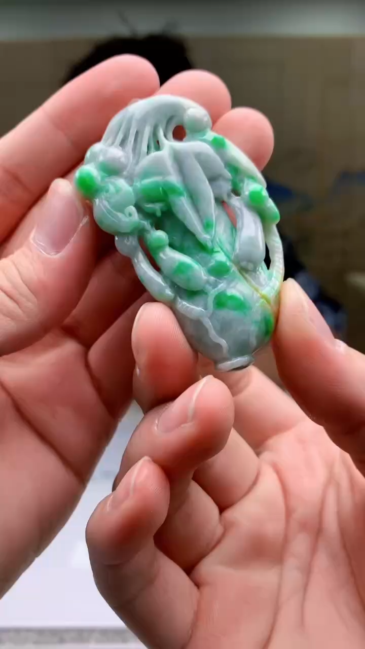 【闪购商品】定制翡翠未镶嵌4688bb-毛货挂件29