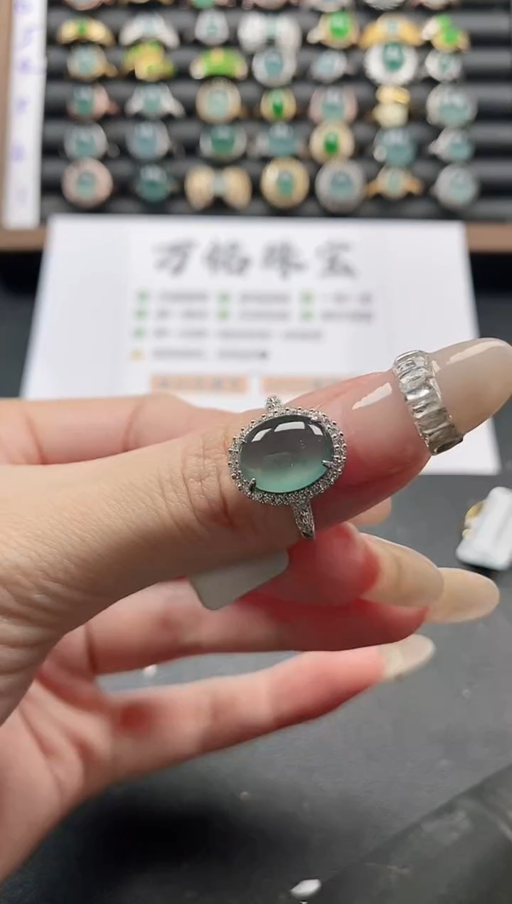 银S925镶嵌戒指翡翠51511