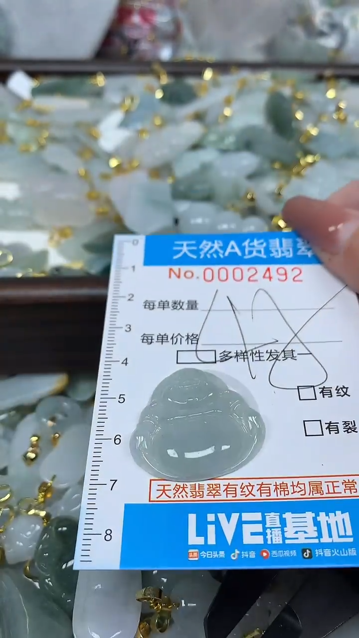 翡翠未镶嵌颈饰净货挂件-2492