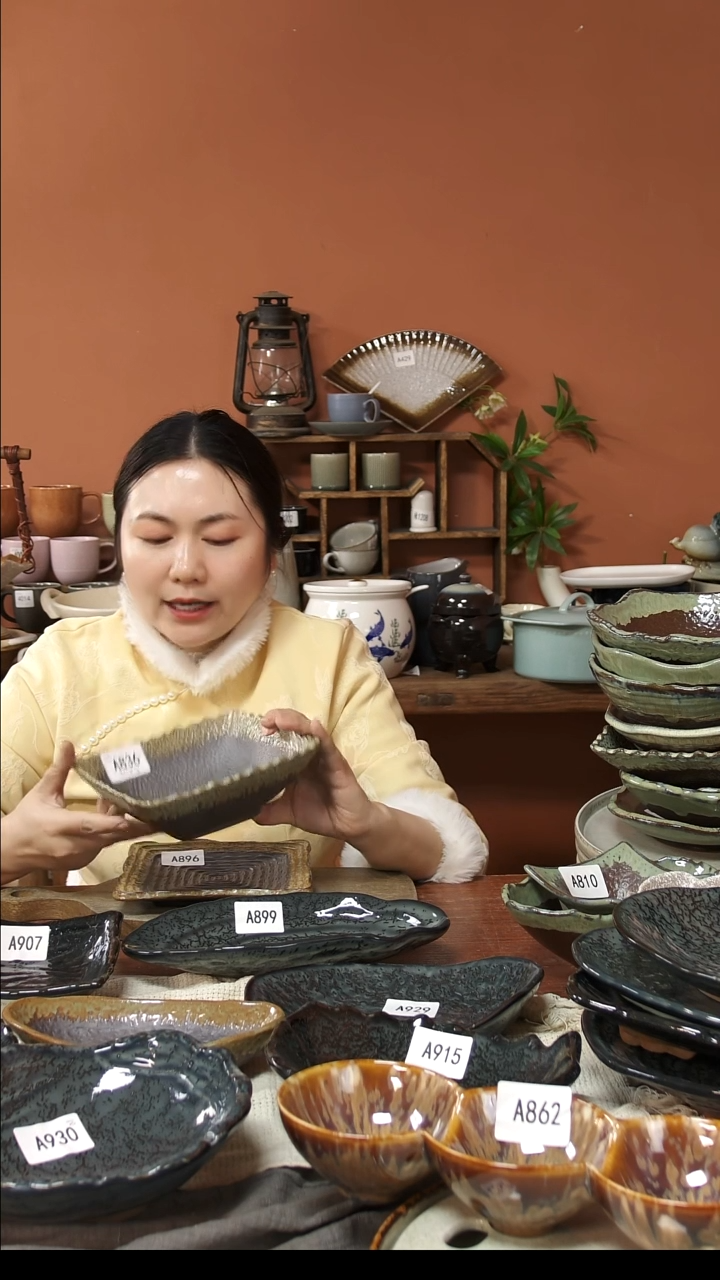 陶瓷A836 一只粗陶方碗微瑕18*6.5