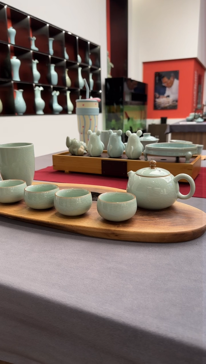 【闪购商品】廷怀窑卵青西施壶套组