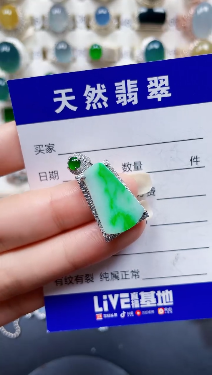 颈饰银S925镶嵌翡翠198