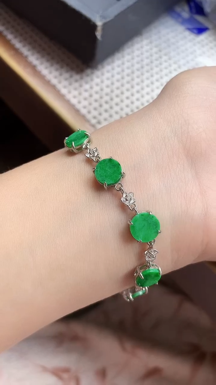 【闪购商品】翡翠手链银S925镶嵌手链