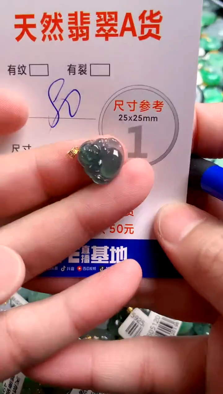翡翠18K金镶嵌颈饰14003321