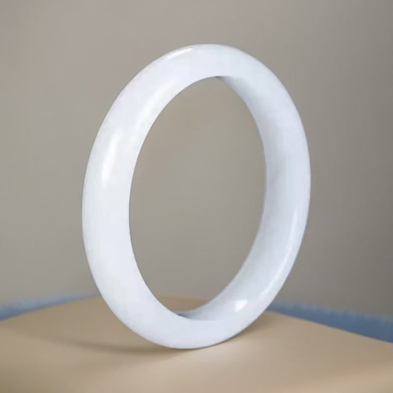 《大福专属》高端 大气 和田玉白手镯 