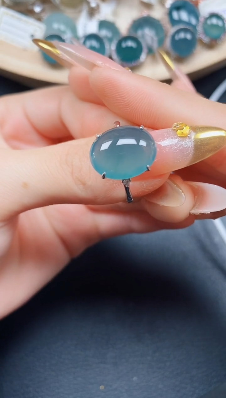 【闪购商品】翡翠戒指银S925镶嵌翡翠