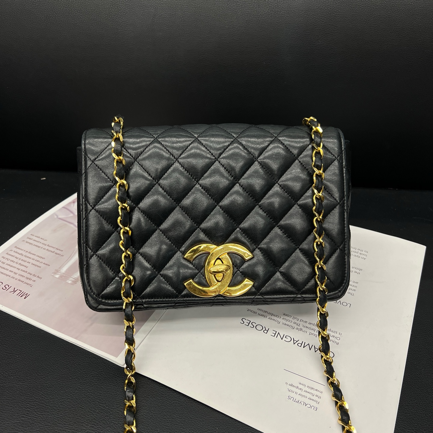 95新 Chanel/香奈儿 老佛爷款贝嫂单肩包0开D200寄卖服务