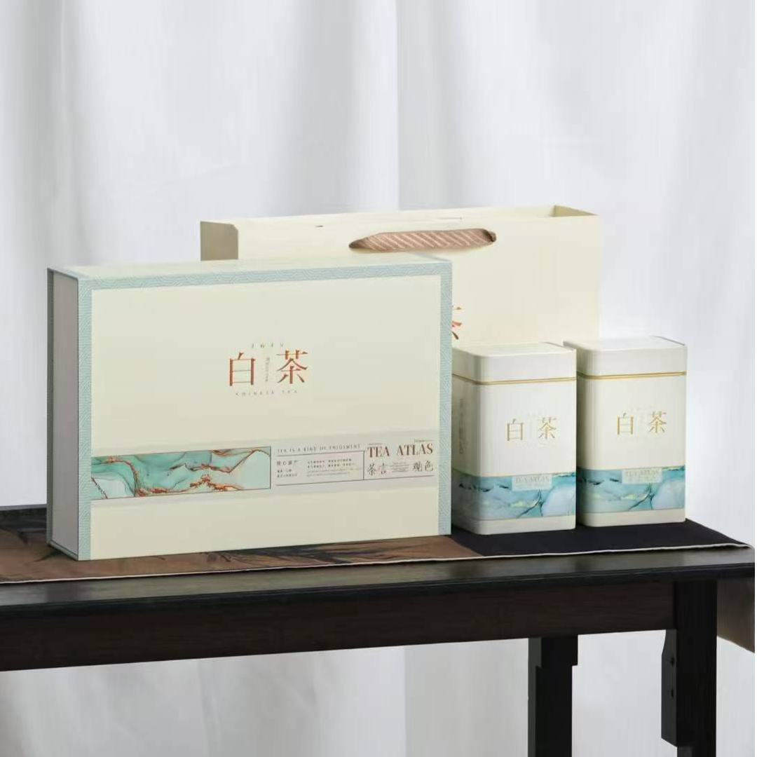 白茶黄金芽走量款两罐半斤装空礼盒中秋新款茶叶空礼盒包装