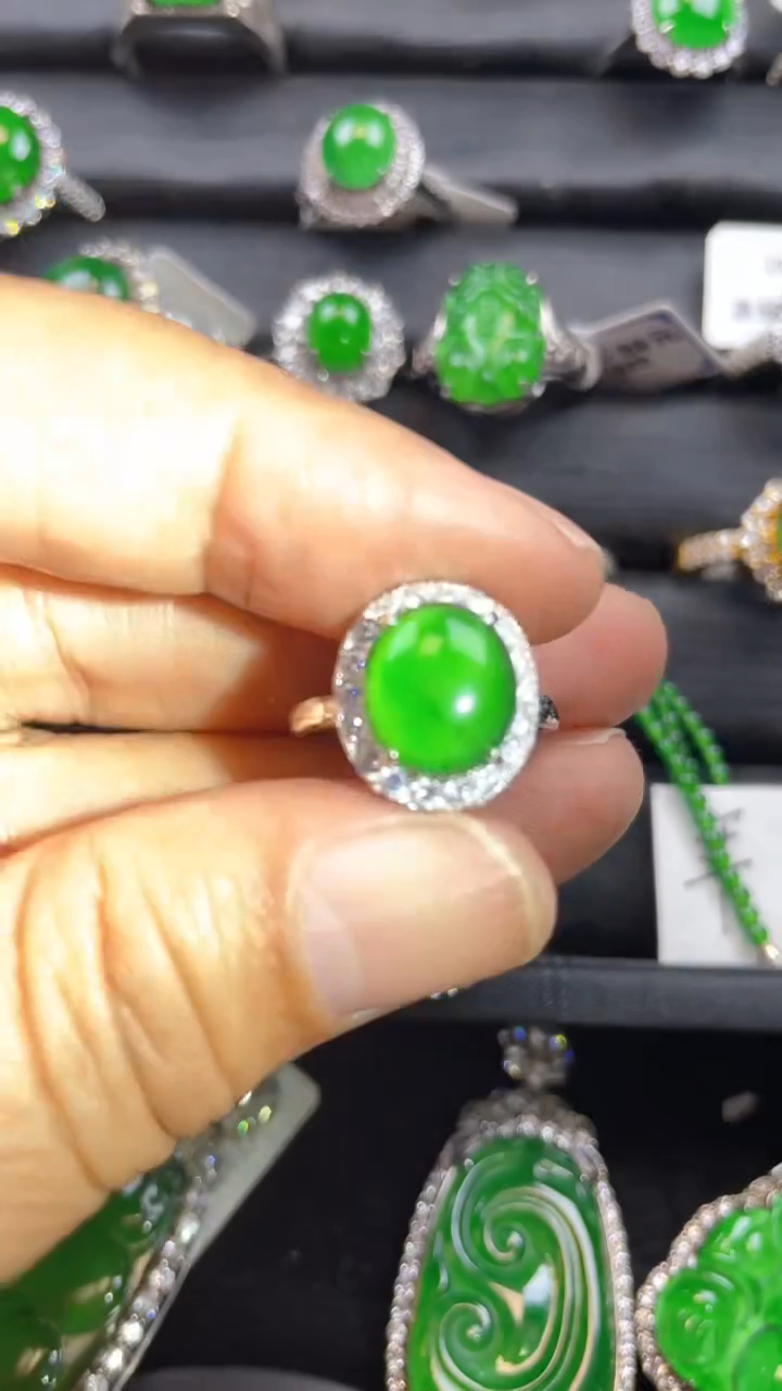 【闪购商品】翡翠戒指银S925镶嵌翡翠