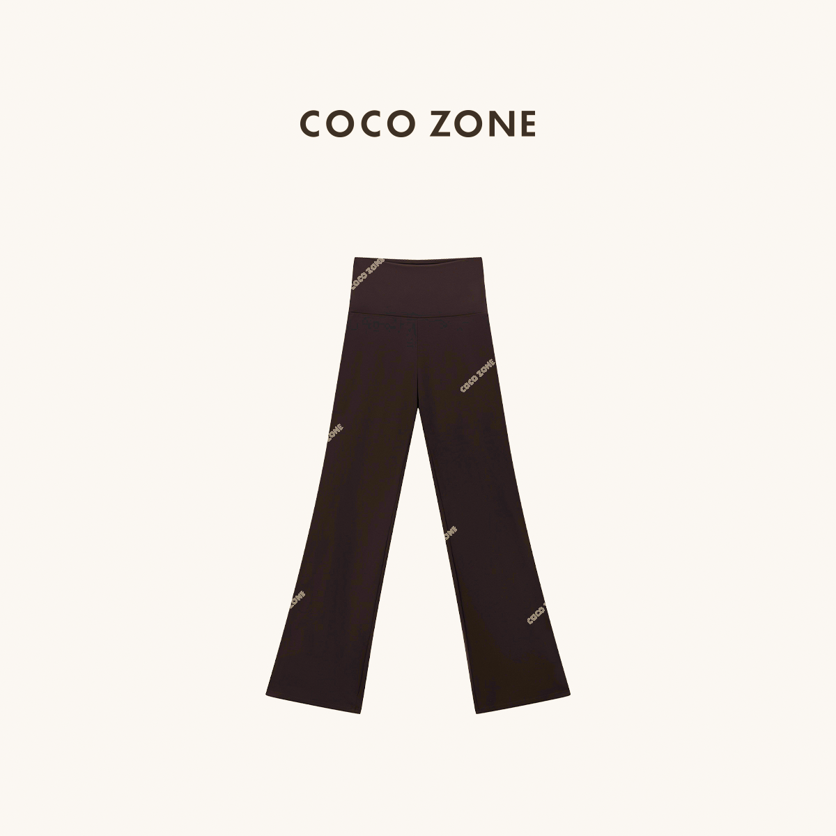 COCO ZONE 刘一一“线雕裤”设计感高腰喇叭裤运动瑜伽裤CC2C1435