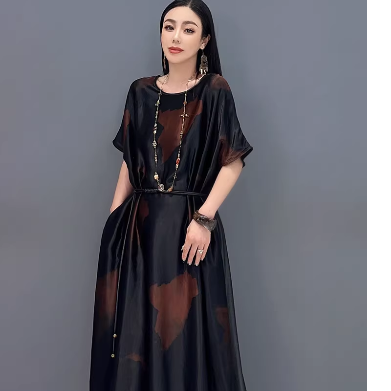 最新【欣欣0112】长裙秋季常规高腰拖尾裙子连衣裙夏季中长款