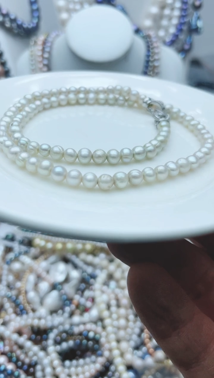 【闪购商品】淡水珍珠颈饰钛钢1